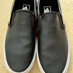 Vans Perf leather slip-on  Black size US Women 9.5